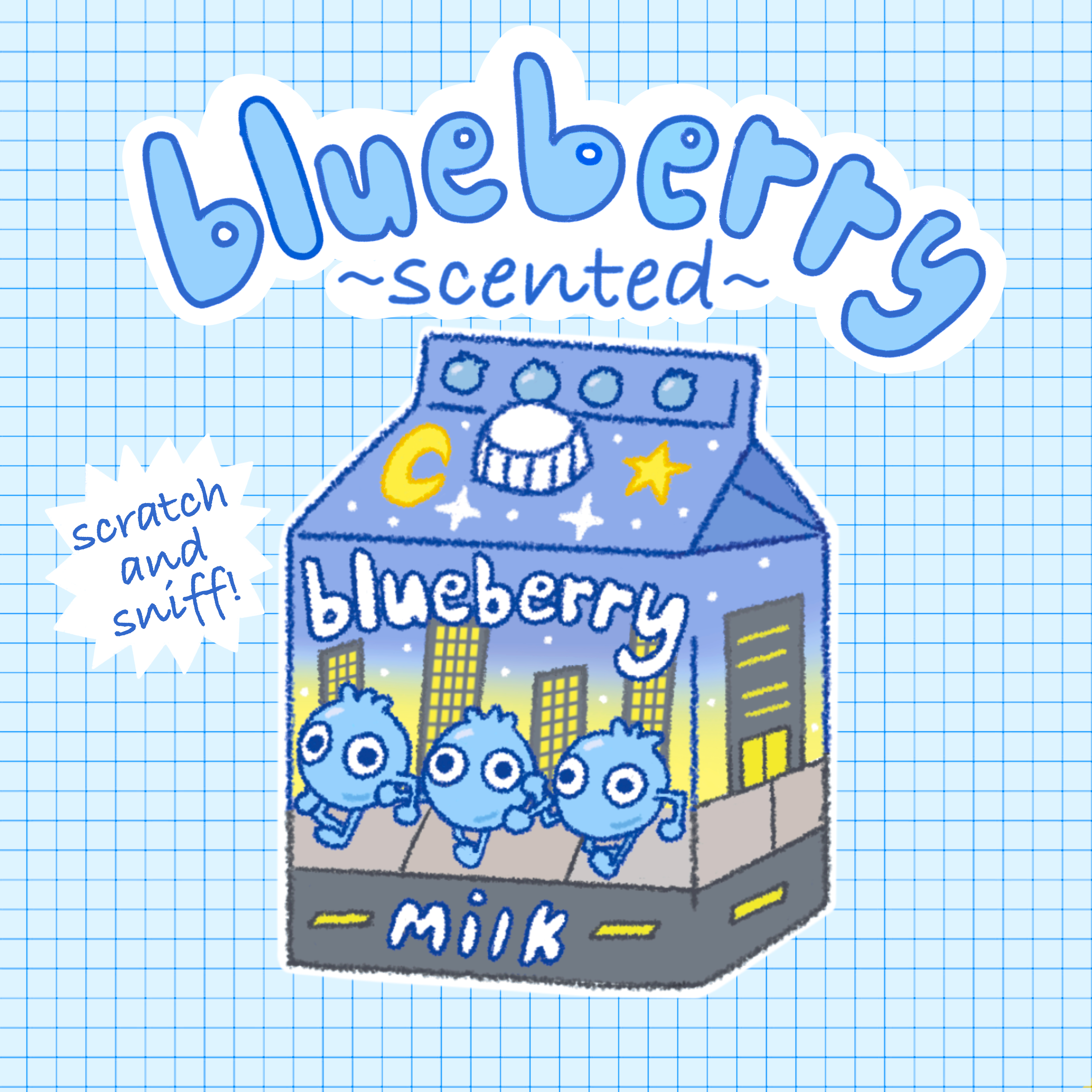 Blueberry Scented Sticker
