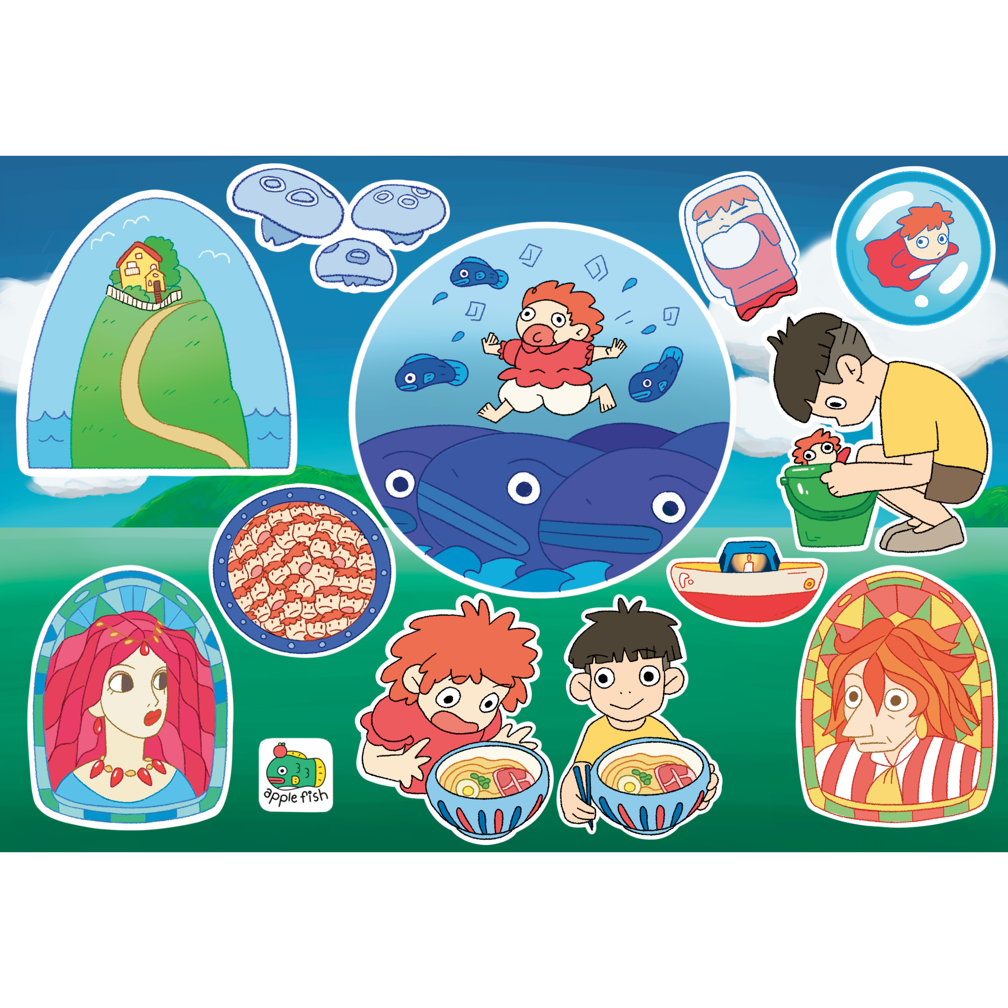 Ponyo Sticker Sheet