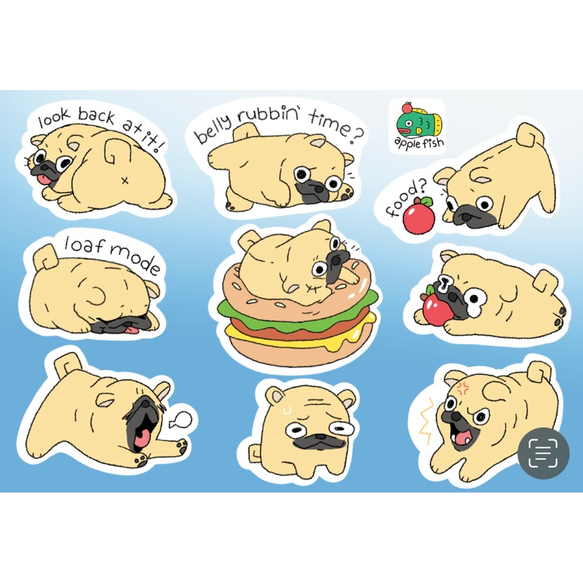 Pug Sticker Sheet
