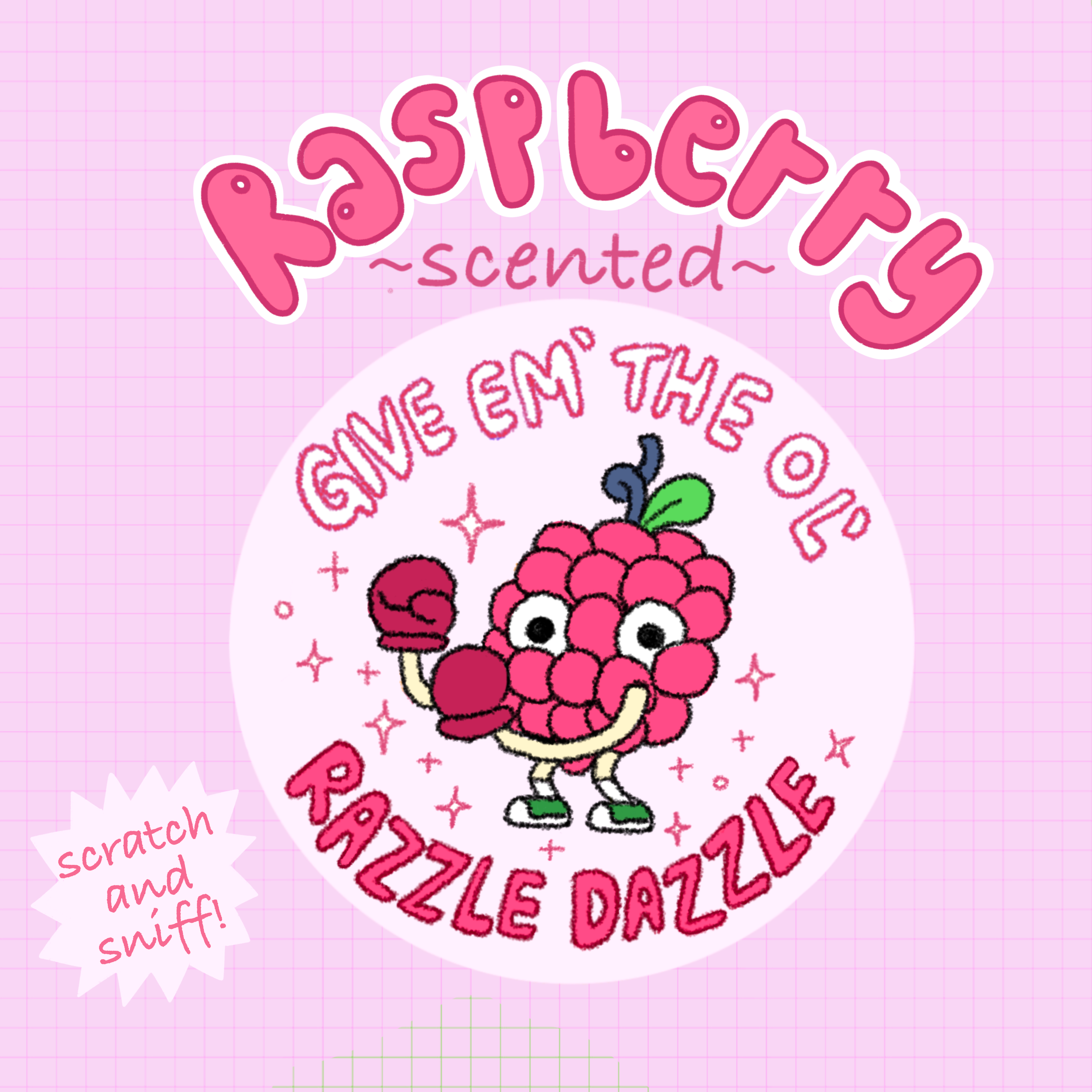Raspberry Scented Sticker