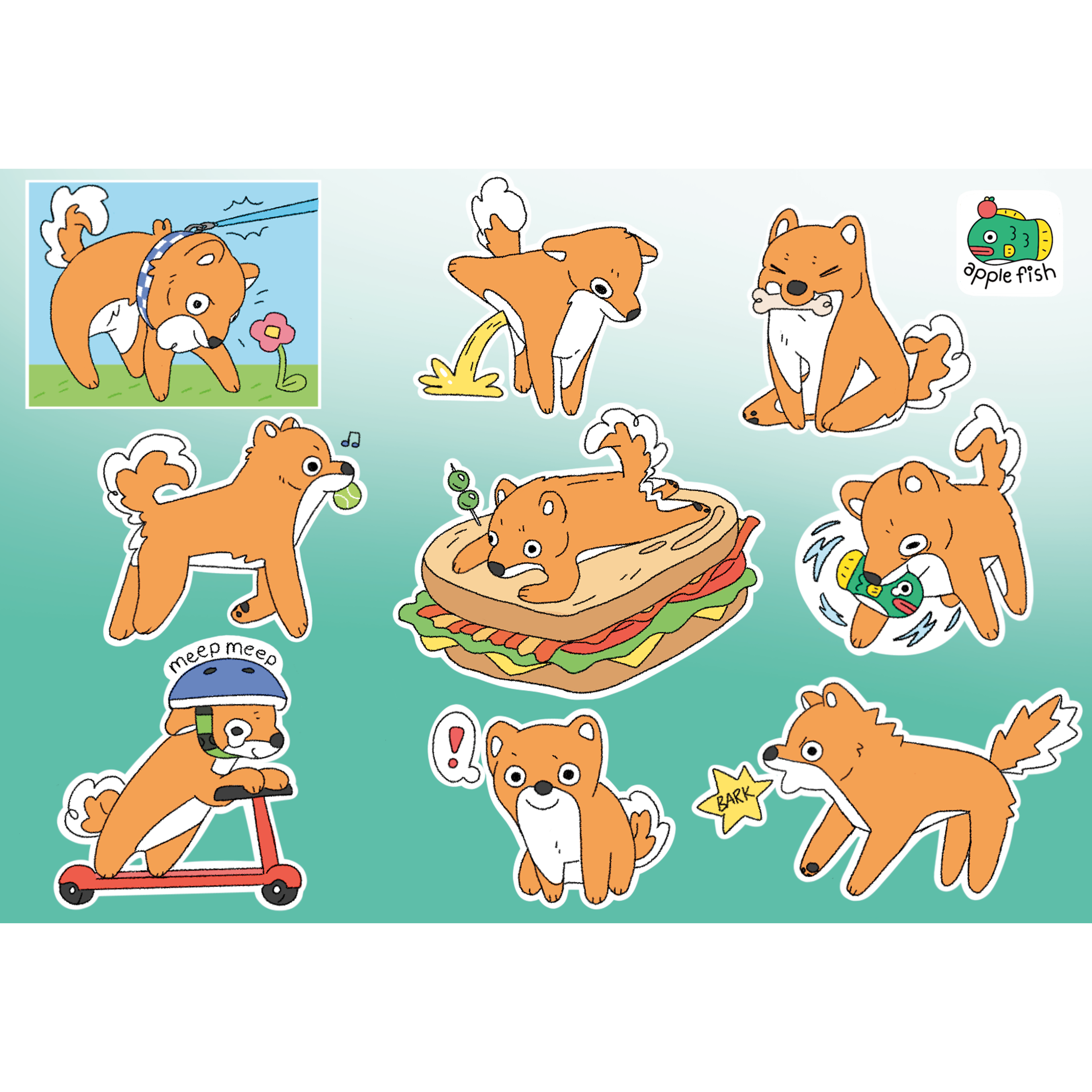 Shiba Inu Sticker Sheet