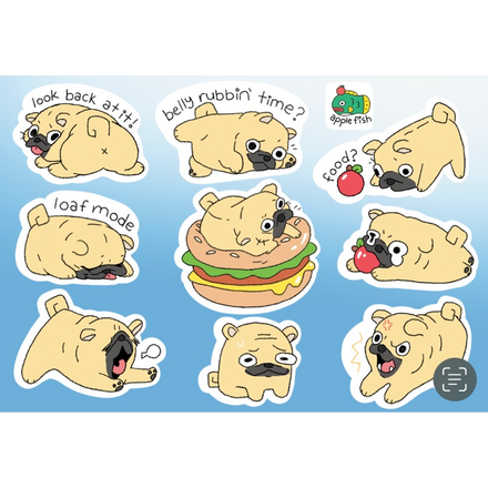 Pug Sticker Sheet
