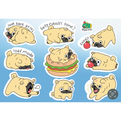 Pug Sticker Sheet