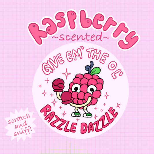 raspberry scented sticker